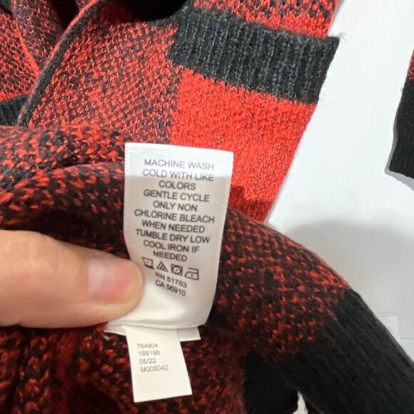 Maurices Women's Red Black Buffalo Plaid Open Front Duster Cardigan Small NWT - Picture 11 of 11